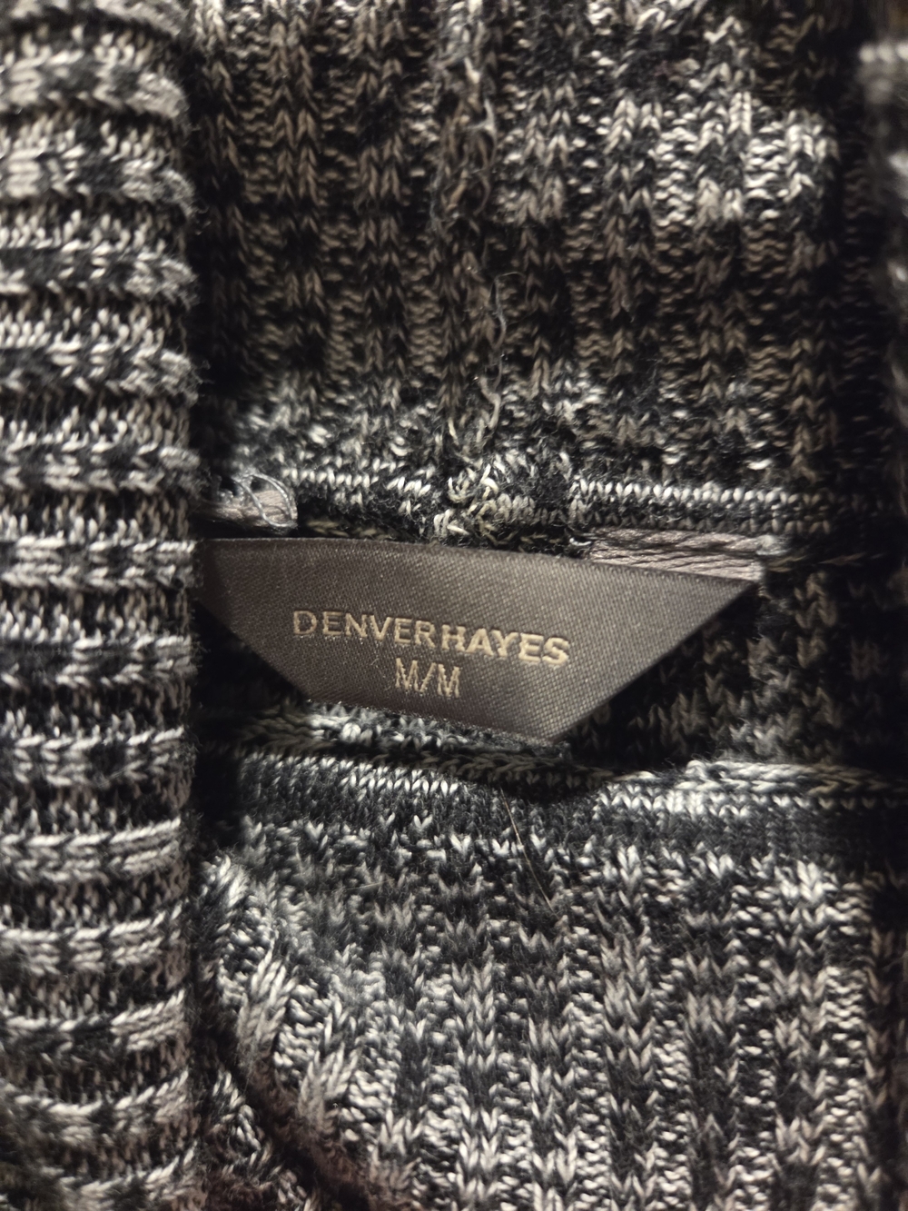 Denver Hayes Marled Black & White Knit Women's Sweater - Picture 2 of 3